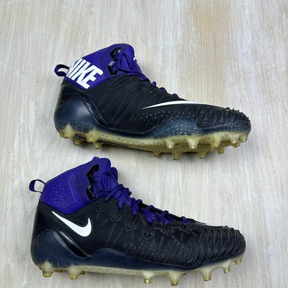 Nike Force Savage Elite 2 Black Purple White High Top Football Cleats Turf US 16 - Picture 4 of 16